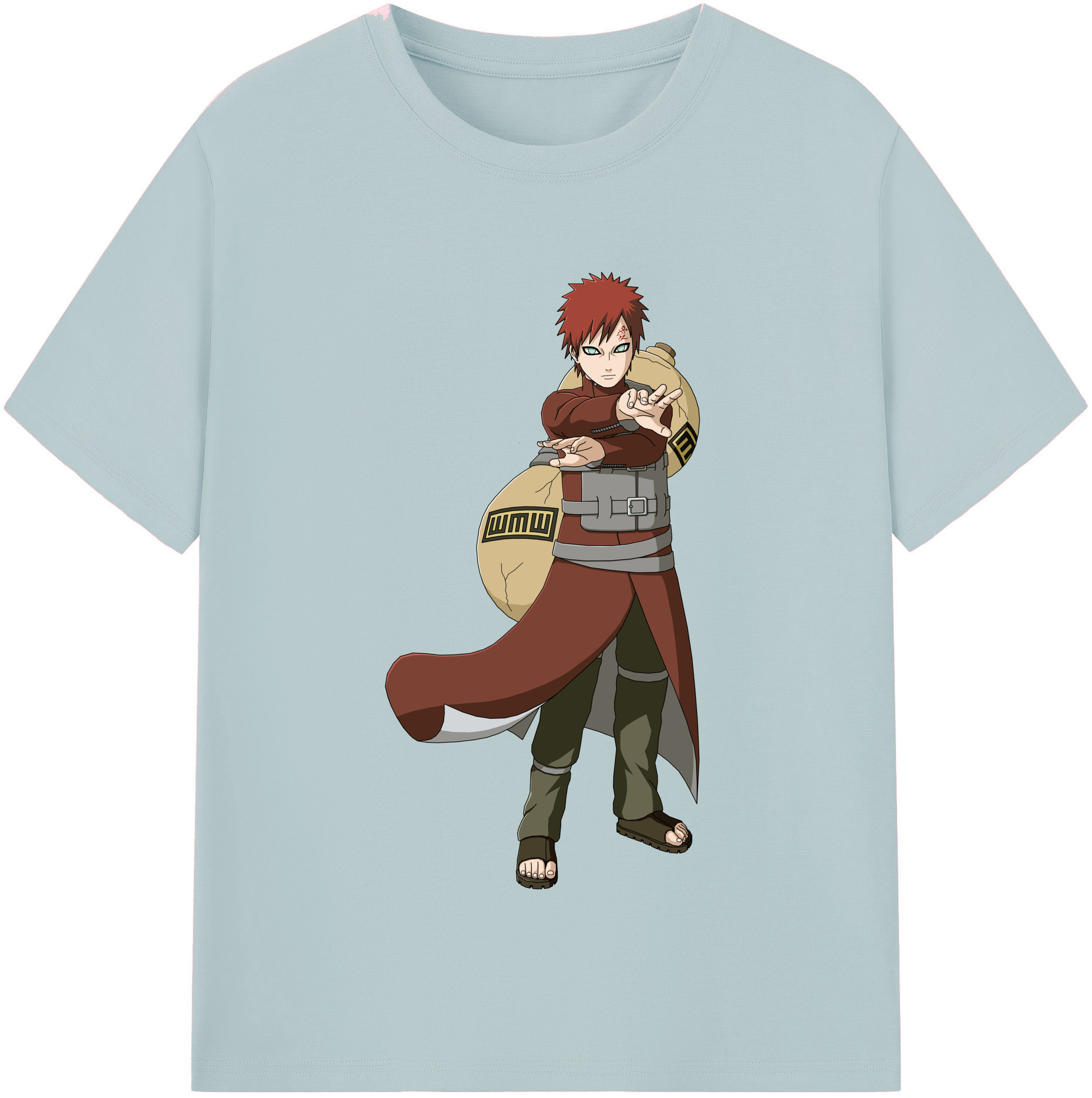 （画像用） NARUTO -ナルト- ガアラ Gaara 綿100％半袖Tシャツ（フロントプリント）